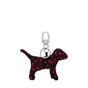 VS PINK Micro Dog Keychain Charm (Black Mini Cherries Print)